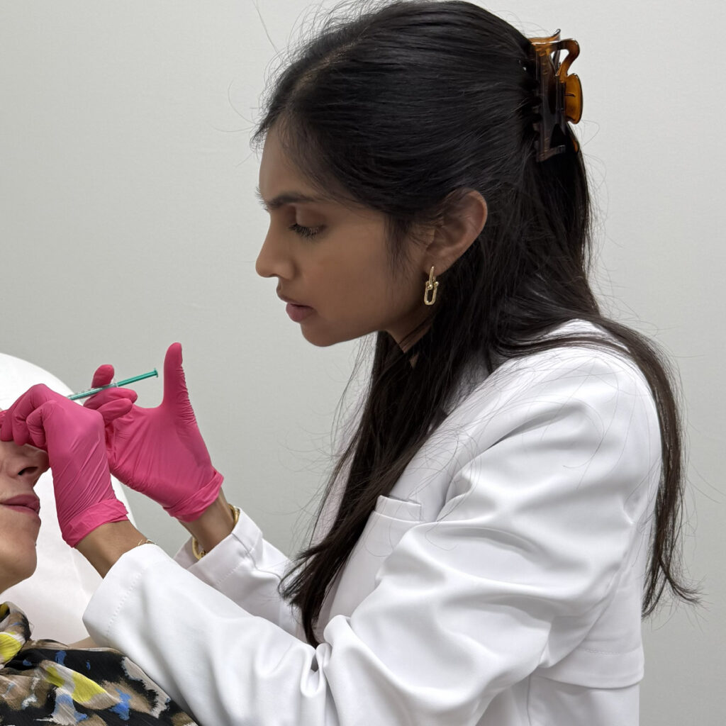 Dr. Leena Ramani offering dermal filler at Palm Beach Skin & Hair Restoration