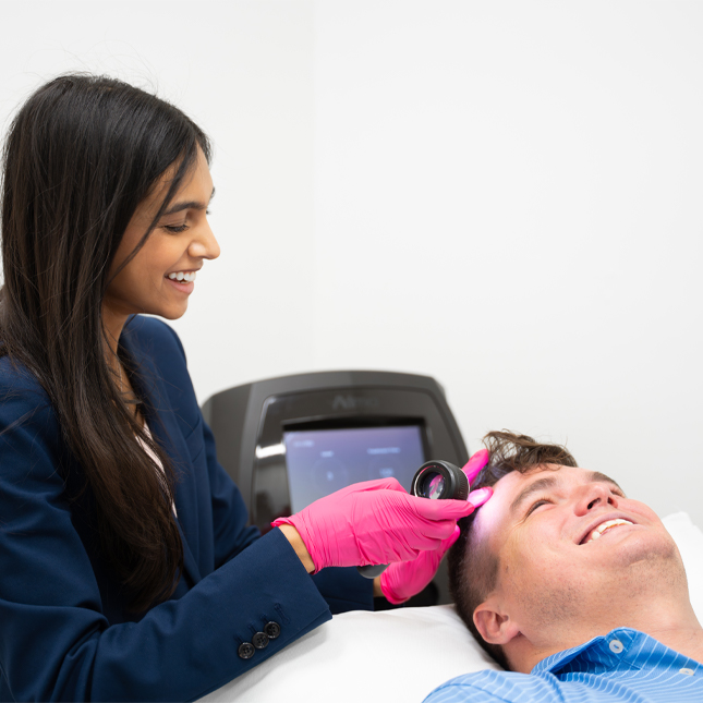 Dr. Leena Ramani offering hair restoration treatment